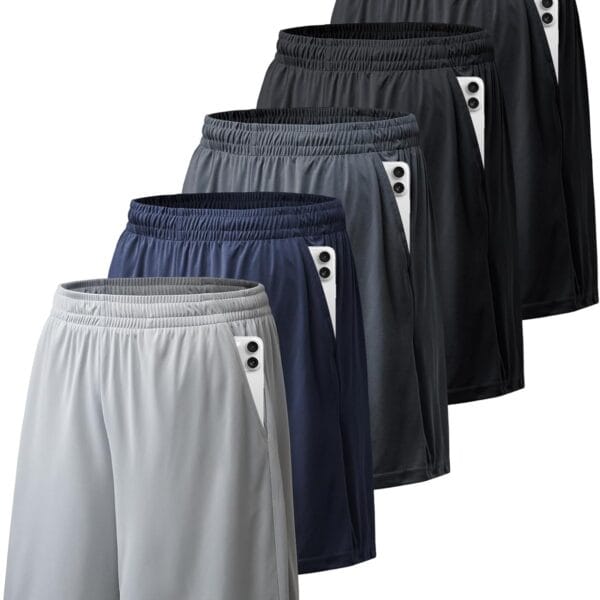 BALENNZ Athletic Shorts for Men with Pockets and Elastic Waistband Quick Dry Activewear