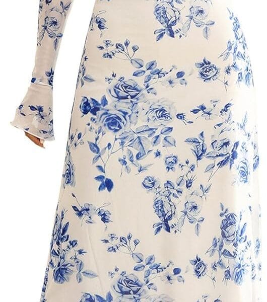 KUTUMAI Women Off Shoulder Bodycon Maxi Dress Long Sleeve Mesh Ruched Party Formal Wedding Guest Dresses