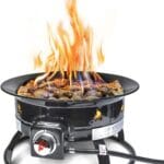 Outland Living Portable Propane Fire Pit, 19-inch, 58,000 BTU with Fire Pit Cover & Carry Kit, Smokeless Gas Firebowl | Perfect for Camping, Patio, Backyard, Tailgating, Deck, RV| Black 893 Deluxe
