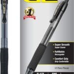 Pilot, G2 Premium Gel Roller Pens, Fine Point 0.7 mm, Black, Pack of 12 (Dozen Box)