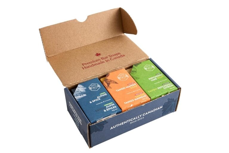 Handmade in Canada, Plant Based Cold Process Natural Bar Soap, With Premium Essential Oils, Dry Skin, Pack of 6 (For Him)