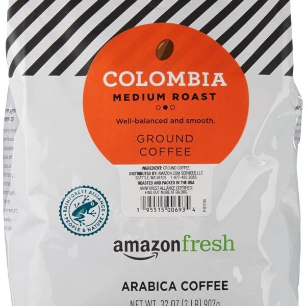 Amazon Fresh, Colombia Ground Coffee, Medium Roast, 32 Oz