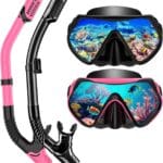 Snorkeling Gear for Adults, Dry-Top Snorkel Set Scuba Diving mask, 180Panoramic Wide View Professional Snorkeling Gear Breathing Freely Snorkel Mask