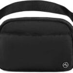Pander Everywhere Belt Bag for Women, 5 Zipper Pockets Nylon Crossbody Fanny Pack Purse (Black)