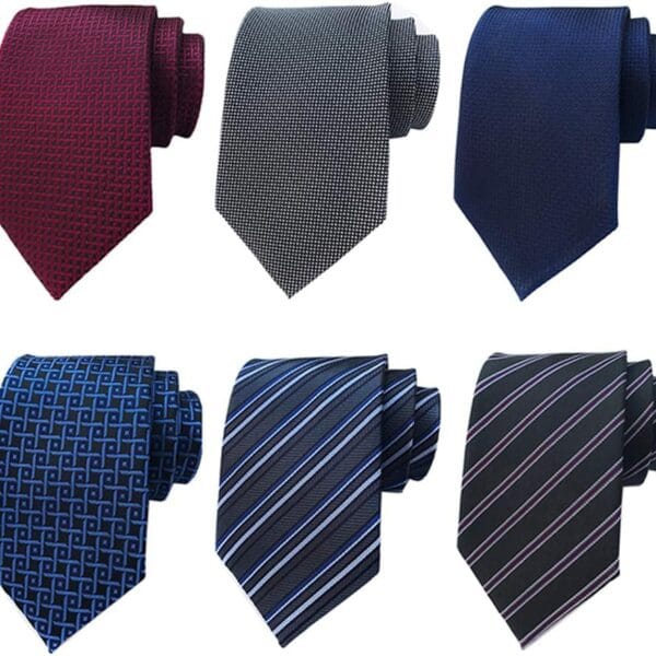 Adulove Men's Necktie Classic Silk Tie Woven Jacquard Neck Ties 6 PCS