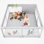 Fodoss Baby Playpen, 47x47 in Small Play Pen,Toddler Playpen for Apartment,Play Yard,Activity Fence, Extra Large Baby Playard