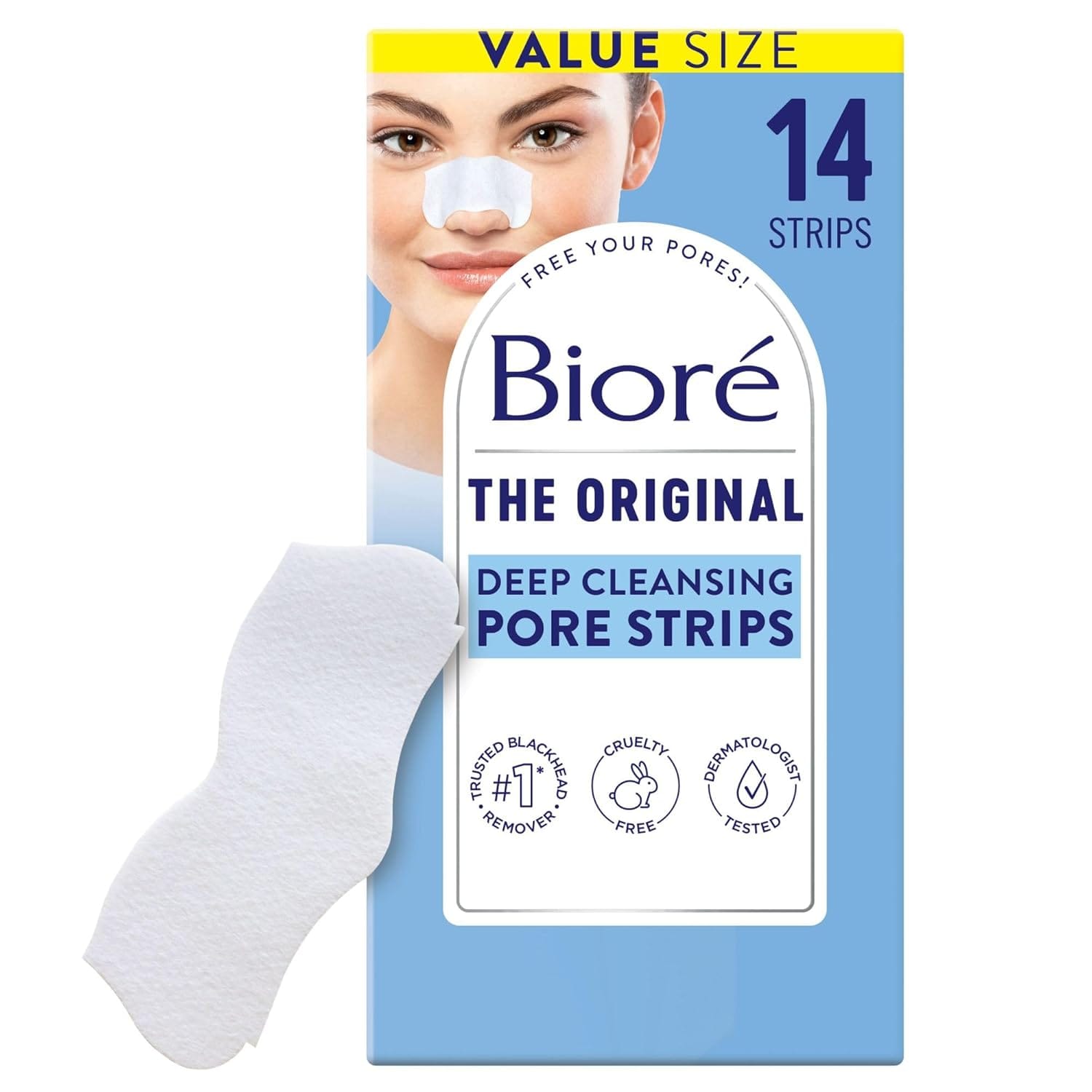 Bior Original Blackhead Remover Strips, Deep Cleansing Nose Strips With Instant Pore Unclogging, Features C Bond Technology, Oil Free, Non Comedogenic Use, 14 Count Bior Original Blackhead Remover Strips, Deep Cleansing Nose Strips With Instant Pore Unclogging, Features C-Bond Technology, Oil-Free, Non-Comedogenic Use, 14 Count