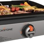 Blackstone 1971 Original 17 Tabletop Griddle with Stainless Steel Front Plate, Powder Coated Steel, Black