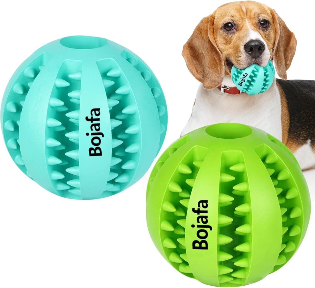 Treat-Dispensing Dog Toys: Durable Rubber Puppy Toys for Boredom - Dog Treat Balls for Small & Medium Breed Home Use (2pack)