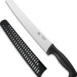 Bread Knife, 10 inch Serrated Sourdough Slicer Cutter for Homemade Bread, 1.4116 German Steel, Ergonomic Anti-slip Handle (Black, 10 inch)