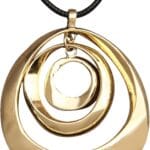 PU Leather Necklace Vintage Boho Style Multilayer Pendant Long Sweater Necklace Jewelry for Women Men with Adjustable Leather Cord