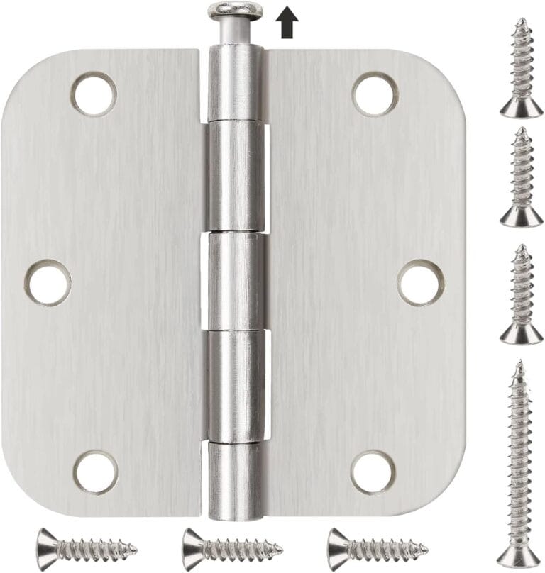 18 Pack Nickel Door Hinges Brushed Nickel 3 1/2 Interior Door Hinges Satin Nickel 3.5 Inch with 5/8 Radius Corners 3 "x 3 " Silver Hardware Controls