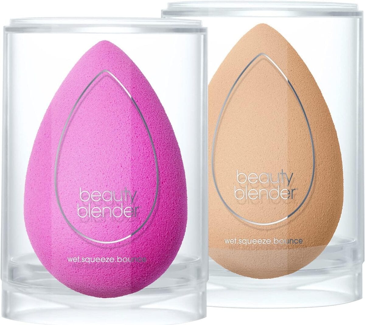 Beautyblender | Original Pink + Nude Beauty Blender 2-Piece Bundle for Blending Foundations, Powders, and Creams, Super-Soft Foam for Streak-Free Application, Made in the USA, Reusable, Washable
