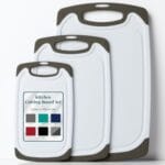 Cutting Boards for Kitchen - BPA-Free Chopping Board - Different Sizes & Non Slip Handles - Reversible, Large Cutting Board Set - Unique Gifts for Cooks Who Have Everything - 3-Pack Gray