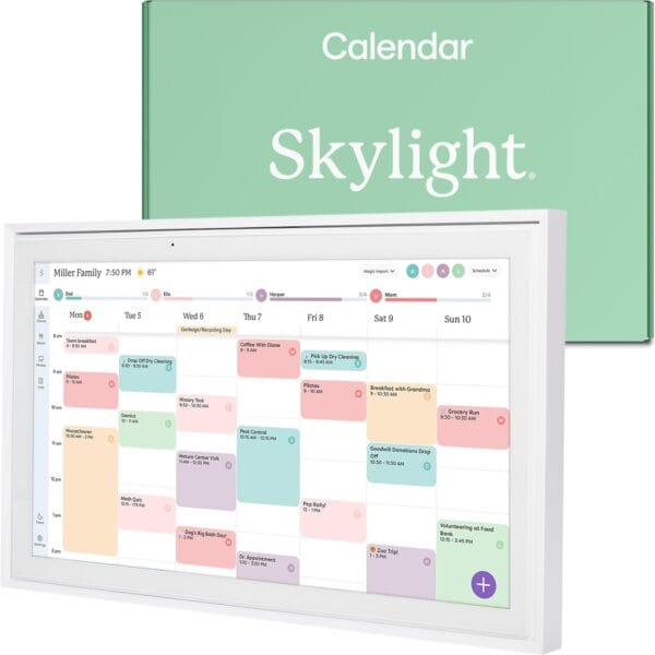 Skylight Calendar: 15-inch Wall Planner Digital Calendar & Chore Chart, Smart Touchscreen Interactive Display for Family Schedules Wall Mount Included, Great for Organizing Your 2025 Calendar