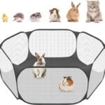 Small Animals C&C Cage Tent, Breathable & Transparent Pet Playpen Pop Open Outdoor/Indoor Exercise Fence, Portable Yard Fence for Guinea Pig, Rabbits, Hamster, Chinchillas and Hedgehogs