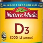 Nature Made Vitamin D3 2000 IU (50 mcg), Dietary Supplement for Bone, Teeth, Muscle and Immune Health Support, 90 Softgels, 90 Day Supply