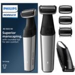 Philips Bodygroom Series 5000, Showerproof Groin and Body Trimmer, Close and Comfortable Shave, Complete Body Grooming Including Back, 60 Min. Runtime, Model BG5025/40