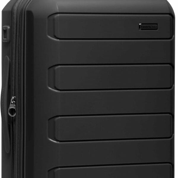 Traveler's Choice Pagosa Indestructible Hardshell Expandable Spinner Luggage, Black, Carry-on