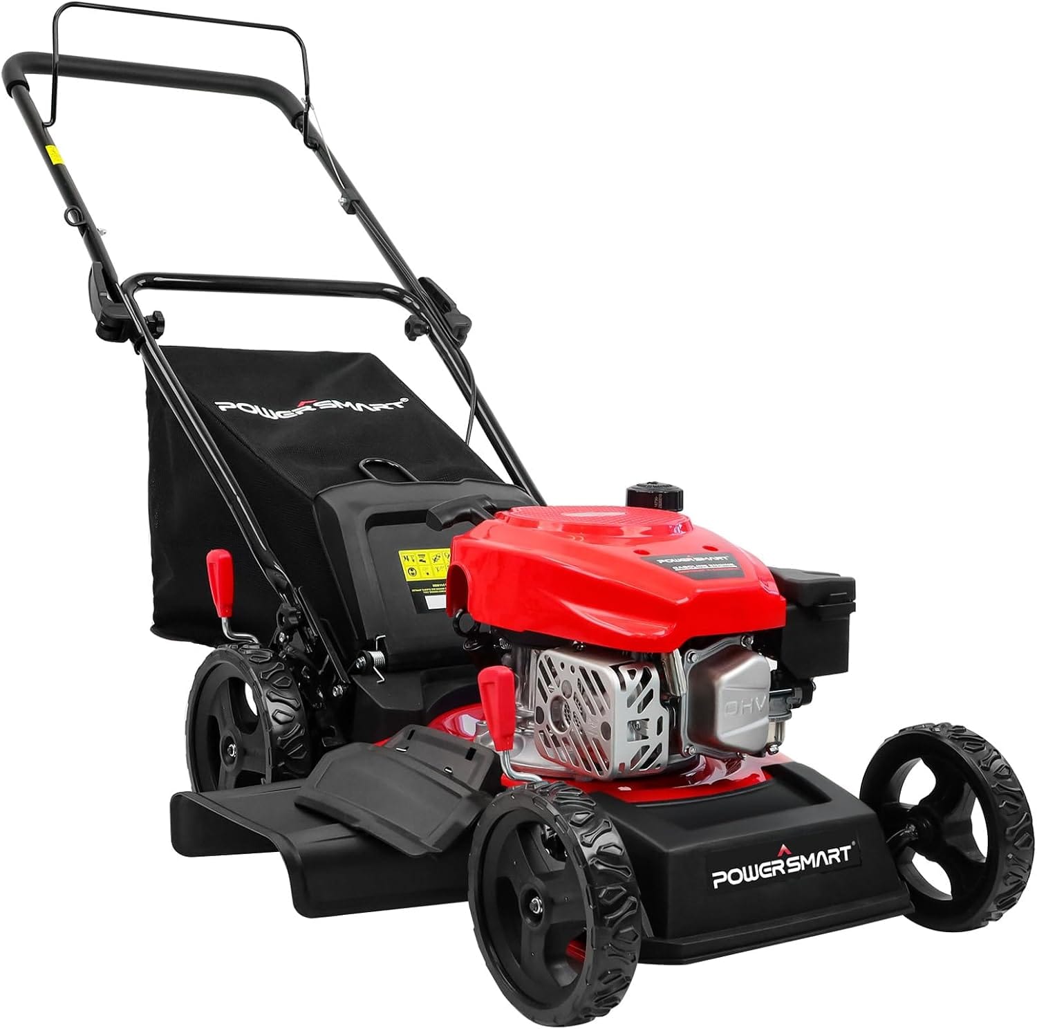 PowerSmart Lawn Mower Gas Powered, 18 Inch 144cc Engine 3 In 1 Walk Behind Push Lawn Mower, Oil Included PowerSmart Lawn Mower Gas Powered, 18-Inch 144cc Engine 3-in-1 Walk-Behind Push Lawn Mower, Oil Included