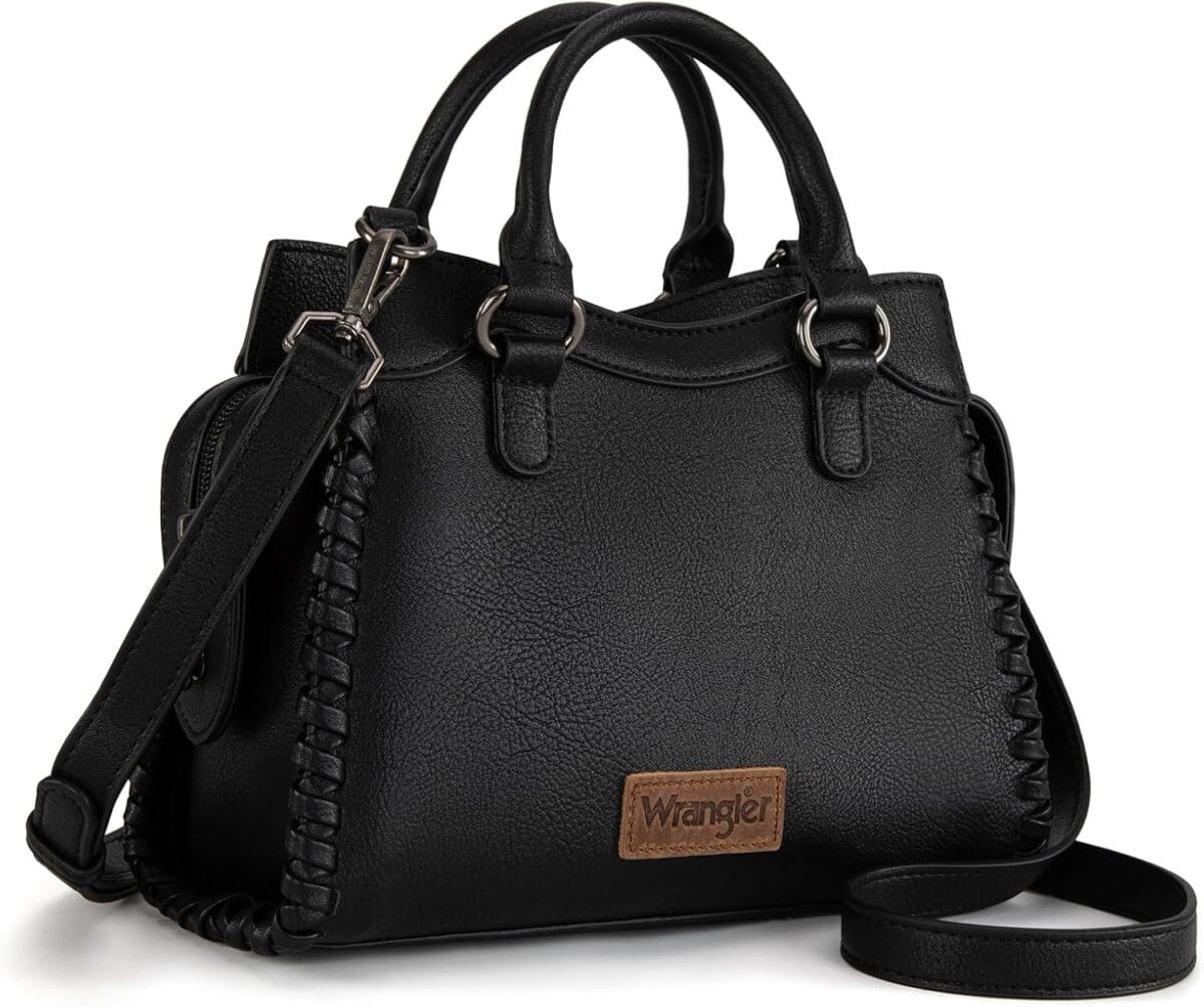 Wrangler Top Handle Bag for Women Woven Satchel Handbag