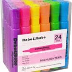 Dabo & Shobo Highlighters Set of 24,Colored Markers And Beautiful Combination Set Liquid Ink Fast Drying And Not Easy To Fade Are Suitable For Classroom, Office And Shop Short Style