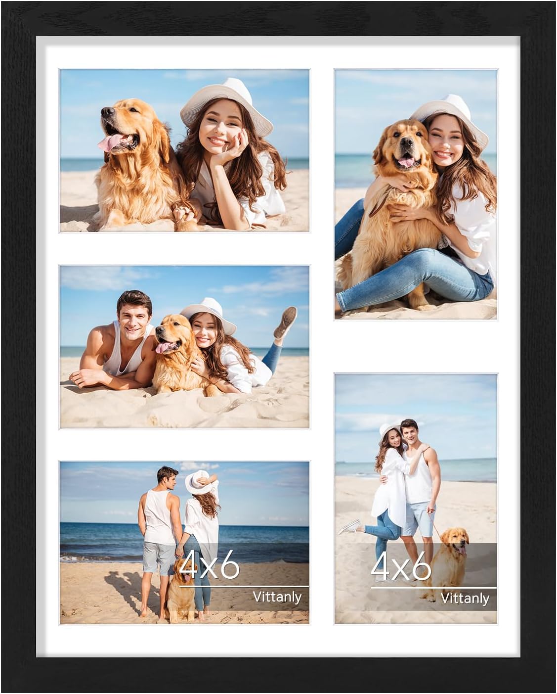 Vittanly 11x14 Collage Picture Frame, Displays 5Pcs 4x6 Pictures With Mat Or 1Pcs 11x14 Without Mat For Wall Mounting, Picture Frames Collage Wall Decor In Black, 1 Pack Vittanly 11x14 Collage Picture Frame, Displays 5Pcs 4x6 Pictures with Mat or 1Pcs 11x14 without Mat for Wall Mounting, Picture Frames Collage Wall Decor in Black, 1 Pack