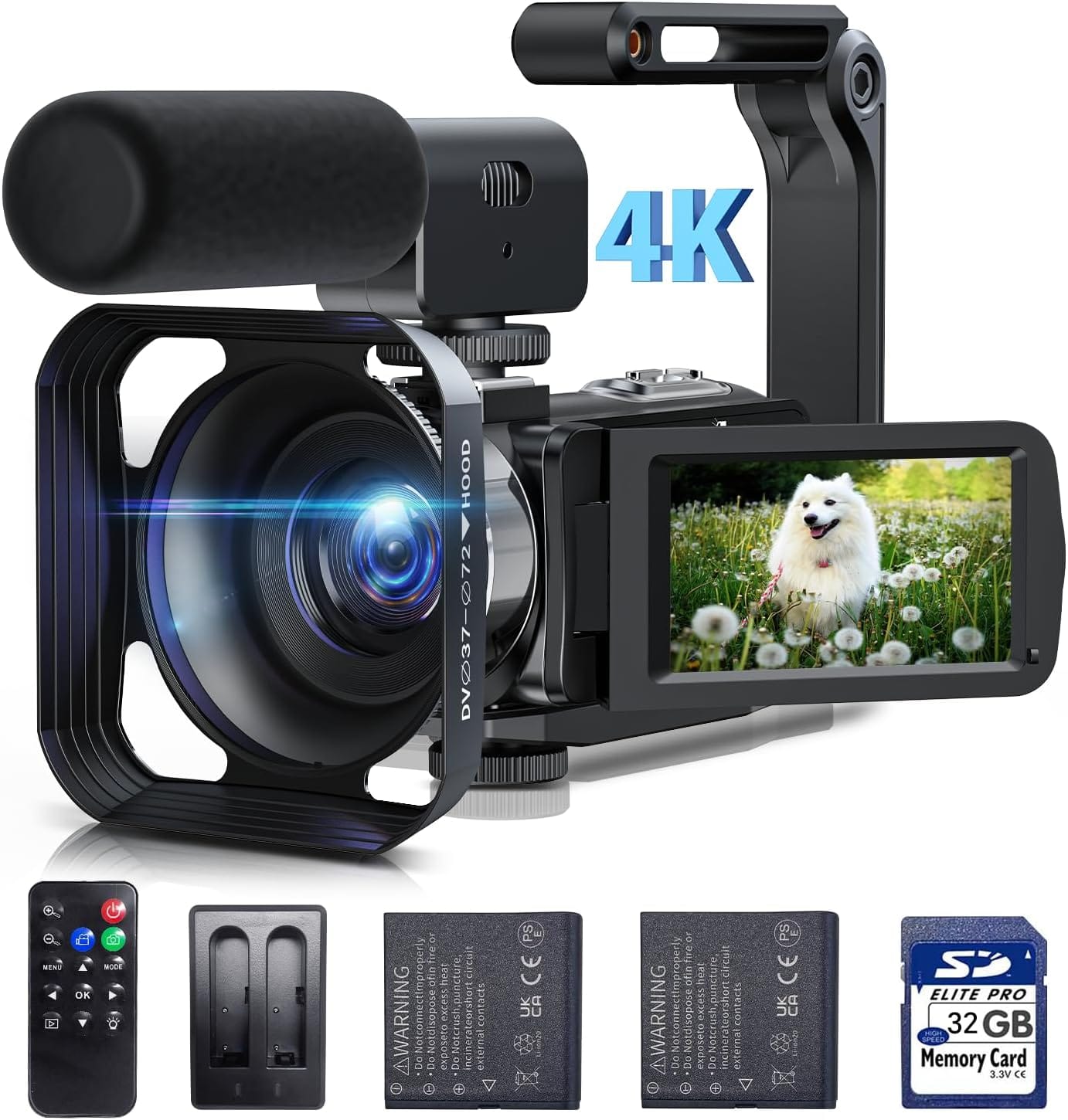 4K Video Camera Camcorder Digital Camera Recorder 42MP YouTube Vlogging Camera 18X Digital Zoom 3 270 Rotation Screen Camcorders Camera With Microphone, Remote Control, 2 Batteries, 32G SD Card 4K Video Camera Camcorder Digital Camera Recorder 42MP YouTube Vlogging Camera 18X Digital Zoom 3 270 Rotation Screen Camcorders camera with Microphone, Remote Control, 2 Batteries, 32G SD Card