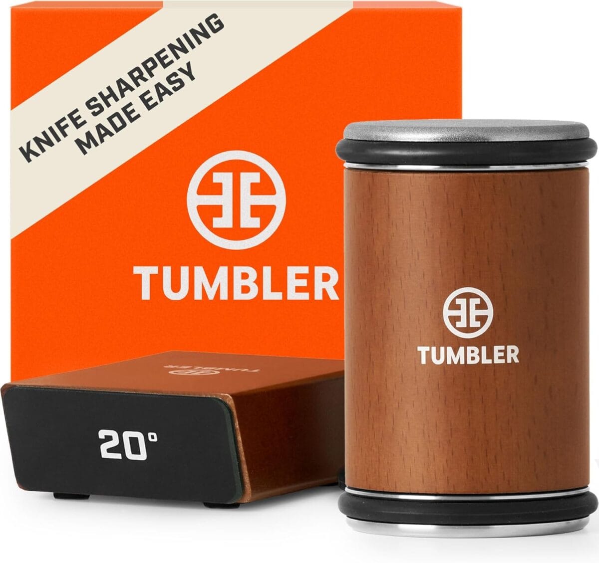 The Original Tumbler Rolling Knife Sharpener - Ultimate Fathers Day Gift - Knife Sharpening Made Easy - Knife Sharpener Tool for Kitchen Knives - Knife Sharpener Kit Offers 15 & 20 Degree Sharpening
