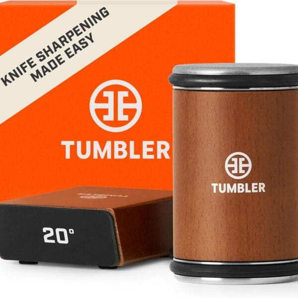 The Original Tumbler Rolling Knife Sharpener - Ultimate Fathers Day Gift - Knife Sharpening Made Easy - Knife Sharpener Tool for Kitchen Knives - Knife Sharpener Kit Offers 15 & 20 Degree Sharpening