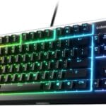 SteelSeries Apex 3 TKL RGB Gaming Keyboard  Tenkeyless Compact Form Factor - 8-Zone RGB Illumination  IP32 Water & Dust Resistant  Whisper Quiet Gaming Switch  Gaming Grade Anti-Ghosting,Black