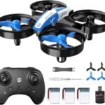 Holy Stone Mini Drone for Kids and Beginners RC Nano Quadcopter Indoor Small Helicopter Plane with Auto Hovering, 3D Flips, Headless Mode and 3 Batteries, Great Gift Toy for Boys and Girls, HS210 Blue