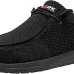 LARNMERN Slip On Steel Toe Shoes Men Lightweight Comfortable Lounging Walking Sneakers Steel Toe Loafers