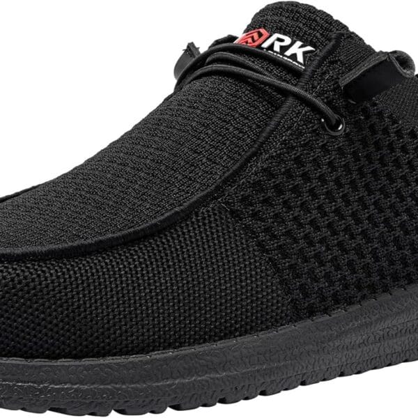 LARNMERN Slip On Steel Toe Shoes Men Lightweight Comfortable Lounging Walking Sneakers Steel Toe Loafers