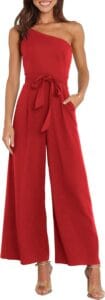 ANRABESS Women Summer Dressy Jumpsuits One Shoulder Sleeveless Casual Wide Leg Pants Romper Jumper 2025 Trendy Outfits
