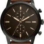 Fossil Men's Townsman Quartz Stainless Steel and Leather Chronograph Watch