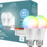GE LED+ Color Changing LED Light Bulbs with Remote, No App or Wi-Fi Required, A19 Standard Bulbs (2 Pack)