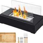 Tabletop Fire Pit with Smores Maker Kit Portable Indoor/Outdoor Mini Small Fireplace Table Top Decor Home Patio Balcony Backyard Gifts for Women Mom Her Wedding Mothers Day Housewarming Birthday Gift