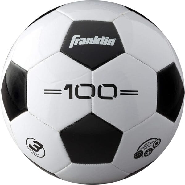 Franklin Sports Soccer Balls - Youth & Adult - Sizes 3, 4 & 5 - Single & Bulk Packs - Black & White