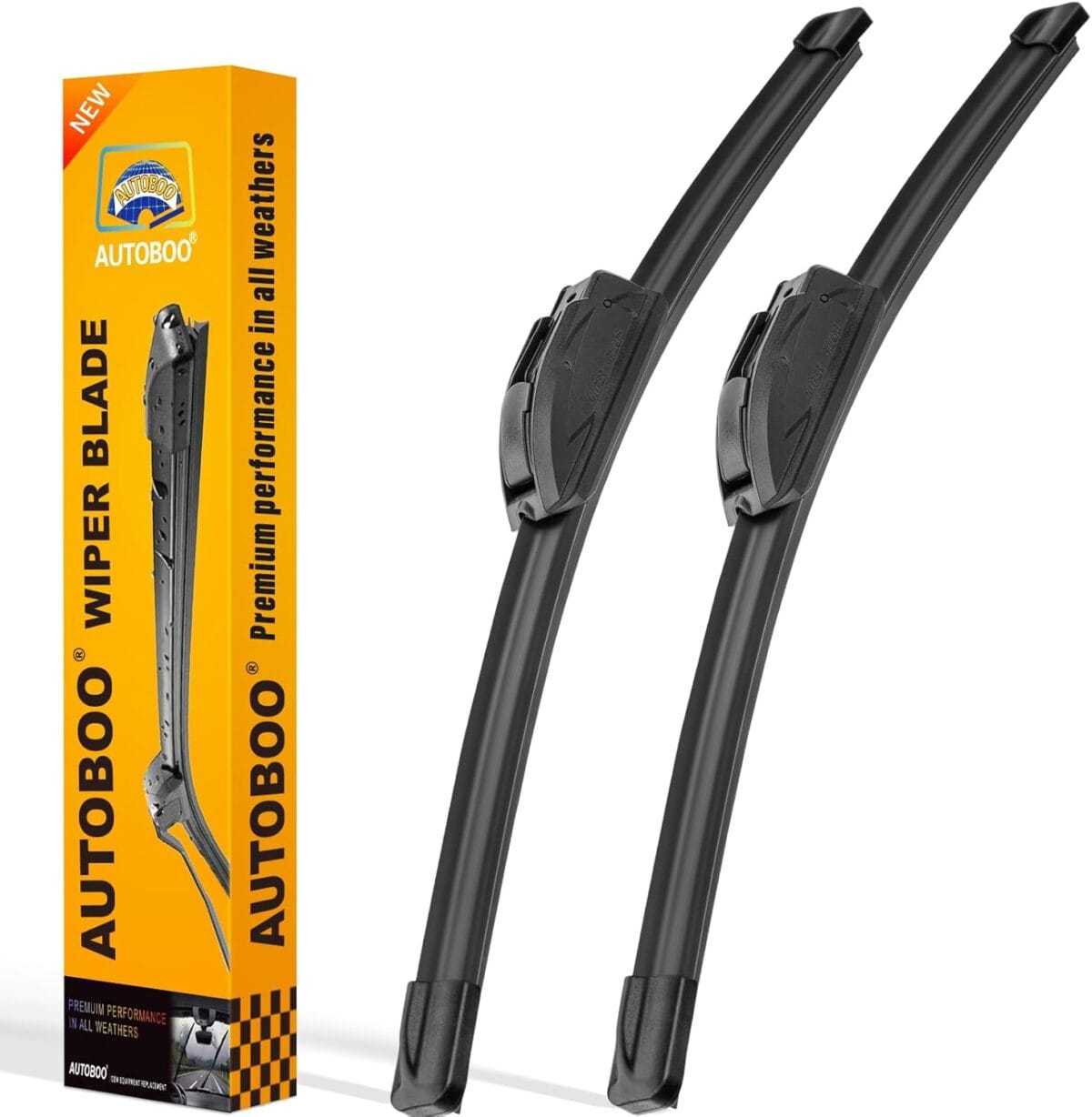 AUTOBOO 26" and 18" Windshield Wipers Blades (Pack Of 2),OEM Quality Premium All-Seasons Wiper blades,Stable and Quiet Armor wiper blades