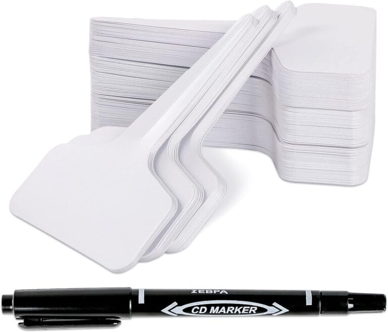 200pcs 4 Inch T-Type Plant Name Tags - Waterproof Plastic Garden Labels with Permanent Marking Pen