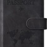 Eoehro Passport Holder for Travel Essentials, Passport Wallet Cover Case for Travel Must Haves Accessories,Passport Book Holders for Women and Men(black)
