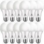 E ENERGETIC LIGHTING Dimmable LED Light Bulbs, 60W Equivalent, Soft White 2700K, 8.5W 800 Lumens LED Bulbs, E26 Base Standard Light Bulbs, ETL Listed, 12 Packs