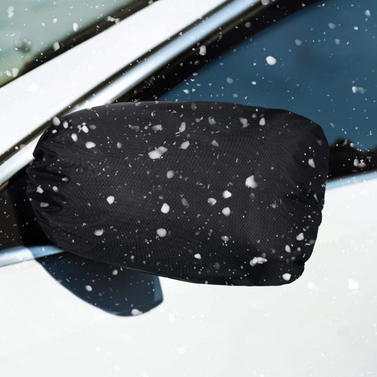 Frienda Side View Mirror Cover Auto Rearview Protection Cover Snow Ice Mirror Exterior Rear Accessories Universal Size for Cars, Black(2 Pieces)