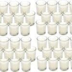 Hosley 48-Pack Ivory Unscented Votive Candles, Clear Glass, 10-12 Hr Burn, Hand-Poured, Ideal for Weddings, Parties, Aromatherapy, Holidays, Gifts