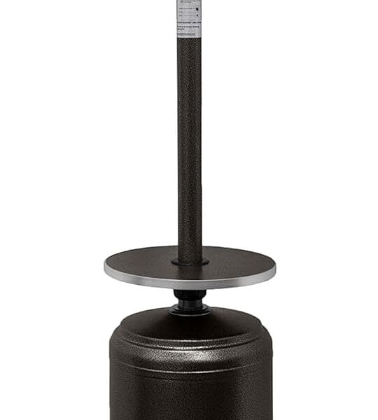 AZ Patio Outdoor Propane Gas Patio Heater, 48K BTU's, Open Door Design, Adjustable Table, Single pole, CSA approved, Hammered Bronze Finish