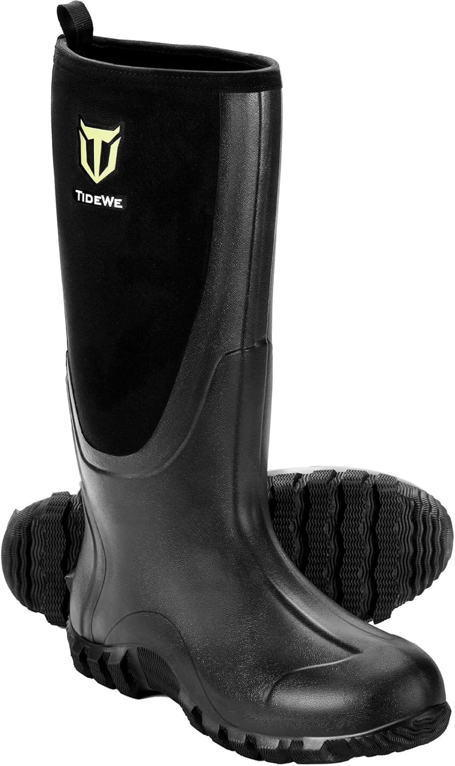 TIDEWE Rubber Boots For Men Multi Season, Waterproof Rain Boots With Steel Shank, 6mm Neoprene Sturdy Rubber Outdoor Hunting Boots (Black, Brown, Next Camo G2) TIDEWE Rubber Boots for Men Multi-Season, Waterproof Rain Boots with Steel Shank, 6mm Neoprene Sturdy Rubber Outdoor Hunting Boots (Black, Brown, Next Camo G2)