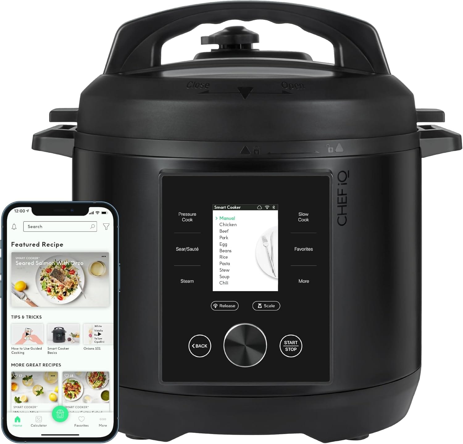 CHEF IQ Smart Pressure Cooker 10 Cooking Functions & 18 Features, Built In Scale, 1000+ Presets & Times & Temps W/App For 600+ Foolproof Guided Recipes, Rice & Slow Electric MultiCooker, 6 Qt CHEF iQ Smart Pressure Cooker 10 Cooking Functions & 18 Features, Built-in Scale, 1000+ Presets & Times & Temps w/App for 600+ Foolproof Guided Recipes, Rice & Slow Electric MultiCooker, 6 Qt