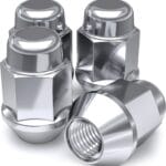 White Knight M12x1.50 Bulge Acorn Lug Nuts for Selective Aftermarket and Factory Wheels, Easy to Install, Durable Carbon Steel with Stylish Triple Layered Chrome Finish - 1707S-4AM (4 Pack)