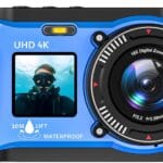 Digital Camera - 4K 56MP 33FT UHD Underwater Camera for Snorkeling with 32GB Card Dual-Screen Compact Waterproof Dustproof Floatable Camera - Autofocus Point and Shoot Digital Camera 1500mAh Battery